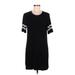 Z Supply Casual Dress - Shift Crew Neck Short sleeves: Black Print Dresses - Women's Size Medium