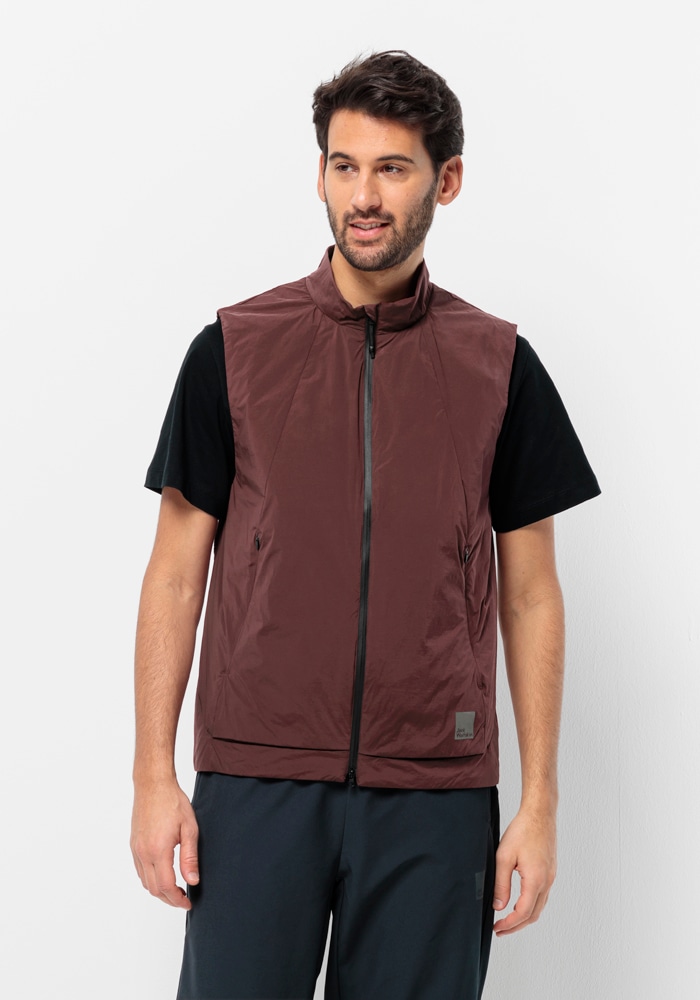 Funktionsweste JACK WOLFSKIN "BIKE COMMUTE INS VEST M", Herren, Gr. XXXL (60), schwarz, maroon, OBERSTOFF 87% POLYAMID, 13% ELASTHAN FUTTER 100% POLYESTER FÜLLUNG 100% POLYESTER, Westen Image