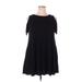 Casual Dress - A-Line Crew Neck Short sleeves: Black Print Dresses - Women's Size X-Large