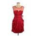 Charlotte Russe Casual Dress - Mini Scoop Neck Sleeveless: Red Print Dresses - New - Women's Size 8