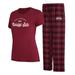 Women's Concepts Sport Maroon/Black Mississippi State Bulldogs Arctic T-Shirt & Flannel Pants Sleep Set
