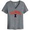 Women's League Collegiate Wear Heather Gray Illinois Fighting Illini Intramural Boyfriend Tri-Blend V-Neck T-Shirt