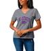 Women's League Collegiate Wear Heather Gray Kansas State Wildcats Intramural Boyfriend Tri-Blend V-Neck T-Shirt