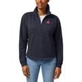 Women's League Collegiate Wear Heather Navy American University Eagles Victory Springs Tri-Blend Quarter-Zip Pullover Sweatshirt