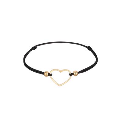 Elli Herz Liebe Elastisches Gummiband 925 Silber goldfarben Damen Image