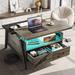 17 Stories 35.4" Lift top Coffee Table w/ 2 Storage Drawers Wood/Metal in Black/Brown/Gray | 20.1 H x 35.4 W x 35.4 D in | Wayfair