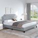 Lark Manor™ Aoiffe Tufted Bed w/ Adjustable Headboard Upholstered/Linen in Gray | 46.5 H x 78 W x 85 D in | Wayfair