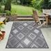 Gray 108 x 72 x 0.24 in Indoor/Outdoor Area Rug - Foundry Select Rectangle Rulon Area Rug w/ Non-Slip Backing | 108 H x 72 W x 0.24 D in | Wayfair