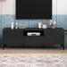 Latitude Run® Dominyka 66.9" W One-Piece Storage Credenza Wood in Black | 21.7 H x 66.9 W x 15.6 D in | Wayfair CAEB6A9C025B48259E486187C380F0D1