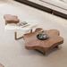 Hokku Designs Jesseka 3-Piece Mid-Century Farmhouse Living Room Table Set Free Form Nesting Coffee Table Wood/Metal in Brown/Gray/White | Wayfair
