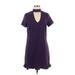 NSR Casual Dress - Shift: Purple Solid Dresses - Women's Size Medium