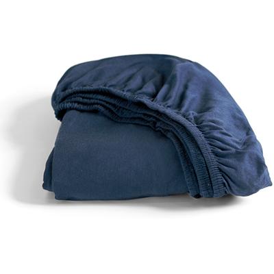 Spannbettlaken CINDERELLA "Jersey", blau (navy), B:140cm L:210-220cm, Jersey, Obermaterial: 100% Baumwolle, Laken, bügel- und knötchenfrei Image