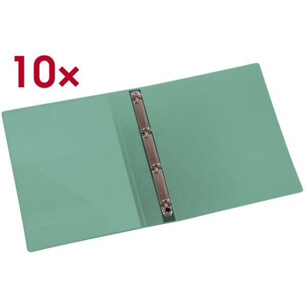 EICHNER 10x PP-Ringbuch A4 - 4-Ringe grün, 26x31.5 cm