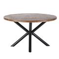 Table à manger ronde 150cm plateau bois pieds métal