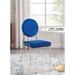 Vedra Modern Blue Velvet Upholstered with Goldtone Frame Dining Chair
