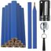 SchSin 12pcs 7 Wood Flat Carpenter Pencils Tools Kit with Sharpener and Retractable Pen Holder Marking Construction Pencils