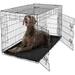 foldable dog crate wire metal dog kennel w/divider panel leak-proof pan & protecting feet single & double door small medium & large dog crate indoor wire dog cages 48â€� w/double doors