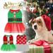 Cute Christmas Dog Dress Mesh Stitching Printed Skirt Fashion Outfit Party Dress Up Warm Pet Skirt Winter Pet Two-legged Clothes Puppy Costume