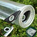 Clear PVC Vinyl Tarp Clear Tarp Waterproof Heavy Duty Outdoor Grommet Raincover Tarpaulin for Patio Enclosure Camping Porch Canopy 9.8x13.1ft
