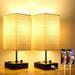 Upgraded Fully Dimmable USB Bedside Table Lamp Set of 2 Nightstand Table Lamps with 2 USB Charging