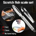 Fnochy Fall Home Cookware Fish Scraping Stainless Steel Brush Kitchen Scale Skin Fast Graters And Tweezer
