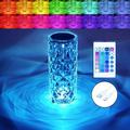 BGFHome Crystal Table Lamp RGB Color Changing Night Light ï¼ŒRomantic LED Rose Diamond Touch Lamps for