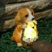 Augper Clearance Outdoor Garden Decor Dog Statues with Solar Lights Dog Ornaments Funny Figurines Welcome Guests Suitable for Garden Statues in Patio and Garden Decor