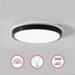 Modern Round LED Ceiling Light Fixture Flush Mount Lighting 6500K Daylight White Energy-Saving with 30 000 Hour Lifetime for Residential and Commercial Space 15.5 Black Set of 2