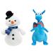 CHILLY Snowman & Stuffy Blue Dragon 8â€� Set Beanbag Plush NEW Stuffed Animal Doc