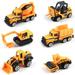 QAPIZM Small Construction Toys 6Pcs Construction Vehicles Trucks Kids Birthday Gifts Vehicle Toy Toddlers Boys Mini Car Set Die Cast Engineering Excavator Digger Trucks