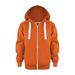 dmqupv Kids Soft Brushed Zip-Up Hooded Sweatshirt Hoodie for Boys or Girls 3-12 Years Orange Size 4-5 Years