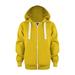 dmqupv Kids Soft Brushed Zip-Up Hooded Sweatshirt Hoodie for Boys or Girls 3-12 Years Yellow Size 4-5 Years