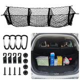 Truck Bed Cargo Net 43.3 x 11.8 Pickup Trunk Bed Organizer with 3 Pockets Mesh Net for Car Trunk Detachable Cargo Net with Metal Carabiners Truck Bed Storage Net with Hooks