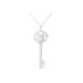 Women's Sterling Silver Diamond Accent Scorpio Zodiac Key Pendant Necklace by Haus of Brilliance in White