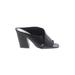 1.State Heels: Slip-on Chunky Heel Chic Black Solid Shoes - Women's Size 6 1/2 - Open Toe