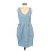 Shoshanna Casual Dress V-Neck Sleeveless: Blue Print Dresses - Women's Size 8