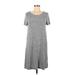 Gap Casual Dress - Shift Scoop Neck Short sleeves: Gray Dresses - Women's Size Medium