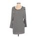 CAbi Casual Dress - Mini Scoop Neck 3/4 sleeves: Black Color Block Dresses - Women's Size Small