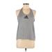 Adidas Active Tank Top: Gray Graphic Activewear - Women's Size Medium