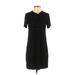 White House Black Market Casual Dress - Shift Crew Neck Short sleeves: Black Print Dresses - Women's Size Small