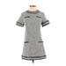 Rachel Zoe Casual Dress - Mini Crew Neck Short sleeves: Gray Dresses - Women's Size 0