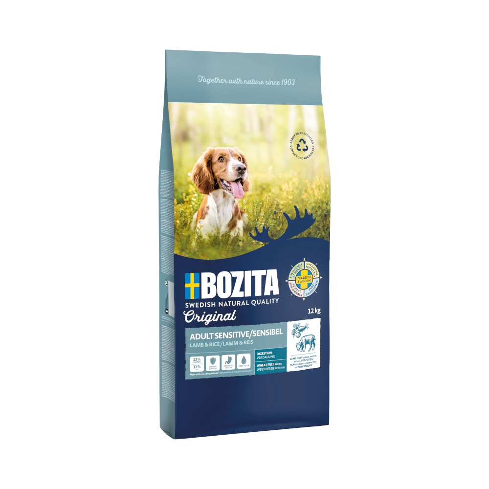 Bozita Original Sensitive Digestion Agnello & Riso senza frumento per cani - 12 kg