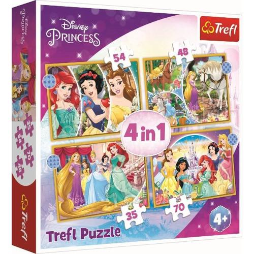 4 in 1 Puzzle 35, 48, 54, 70 Teile - Prinzessinnen - Trefl