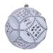 Vickerman 733509 - 6" Silver Etch Antique Design White Brush Christmas Tree Ornament (4 Pack) (N232407D)