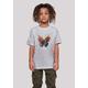 T-Shirt F4NT4STIC "Schmetterling Blumen Tee Unisex" Gr. 146/152, grau (heather grey) Mädchen Shirts T-Shirts