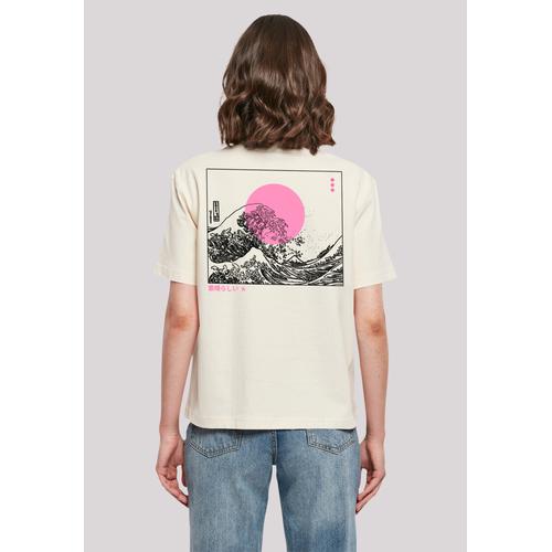 „T-Shirt F4NT4STIC „“Kanagawa Wave““ Gr. XL, beige (whitesand) Damen Shirts Jersey Print“