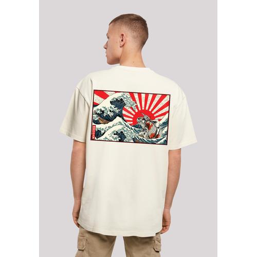 „T-Shirt F4NT4STIC „“Kanagawa Welle Japan““ Gr. XL, beige (sand) Herren Shirts T-Shirts Print“