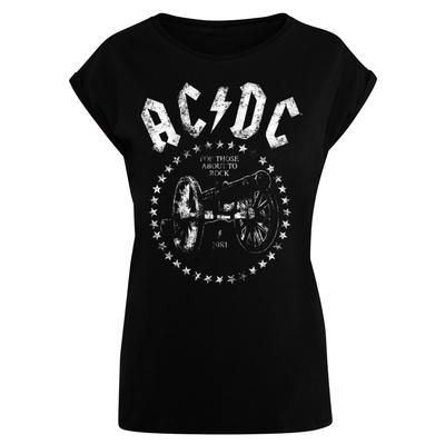 T-Shirt F4NT4STIC "PLUS SIZE ACDC We Salute You Cannon" Gr. 3XL, schwarz Damen Shirts Jersey