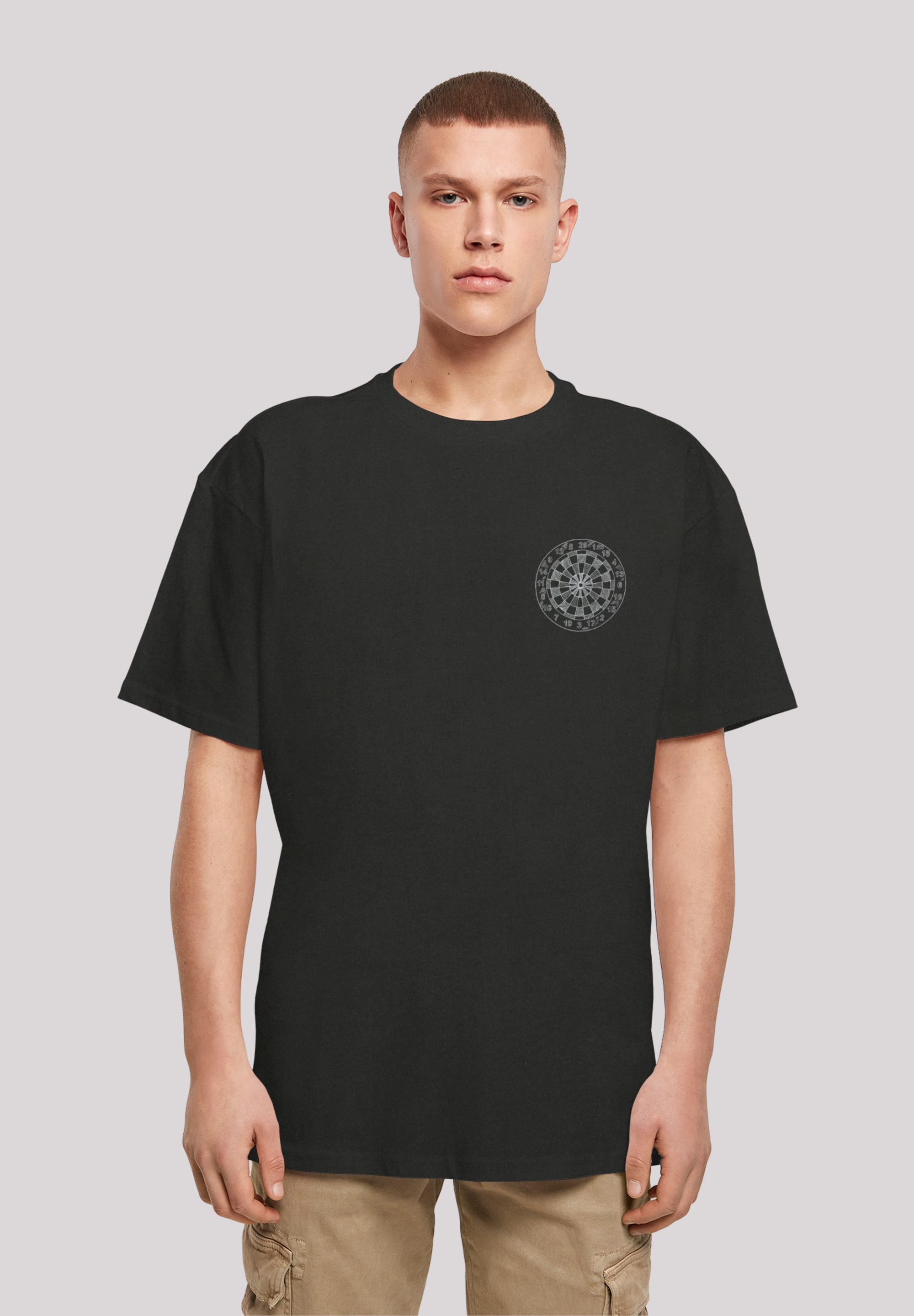 T-Shirt F4NT4STIC "Darts Board Dartscheibe", Herren, Gr. 4XL, schwarz, Obermaterial: 100% Baumwolle, oversize, Rundhals, ohne Bündchen, Shirts, Print Image