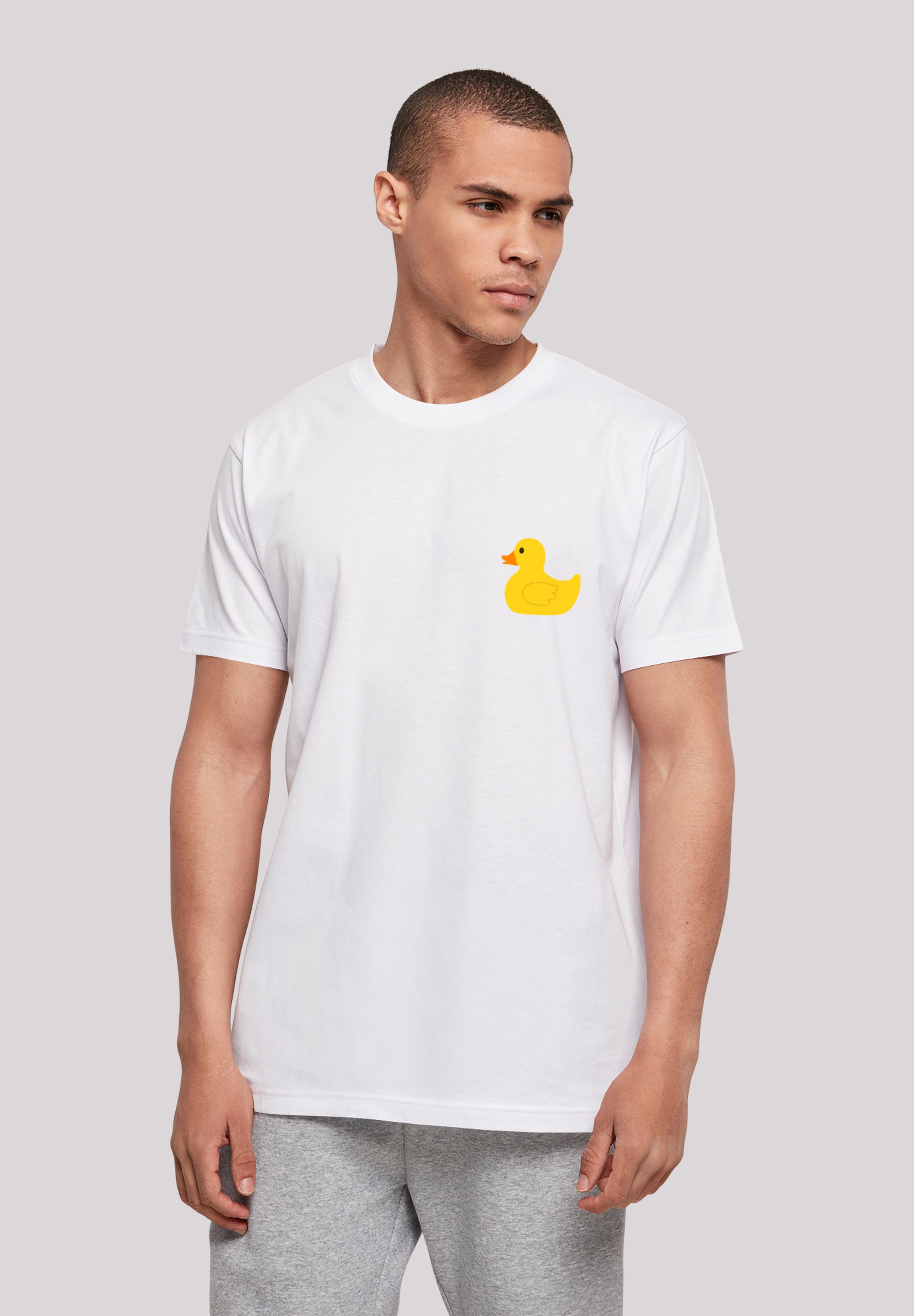 T-Shirt F4NT4STIC "Yellow Rubber Duck TEE UNISEX", Damen, Gr. XXL, weiß, Obermaterial: 100% Baumwolle, regular fit, Rundhals, ohne Bündchen, Shirts T-Shirt, Print